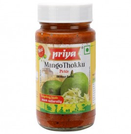 Priya Mango Thokku Pickle (Without Garlic)  Glass Bottle  300 grams